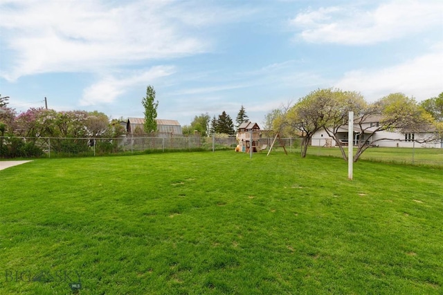 view of yard featuring a playground