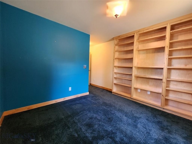 interior space with dark colored carpet