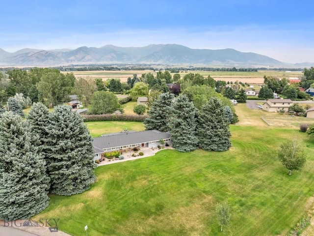 aerial view featuring a mountain view