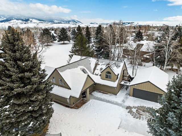 9 Park Plaza Rd, Bozeman, MT 59715 - snowy aerial view featuring a mountain view