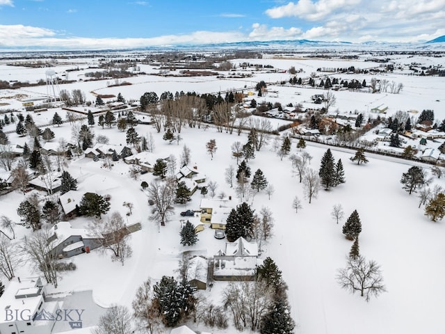 9 Park Plaza Rd, Bozeman, MT 59715 - snowy aerial view featuring a mountain view