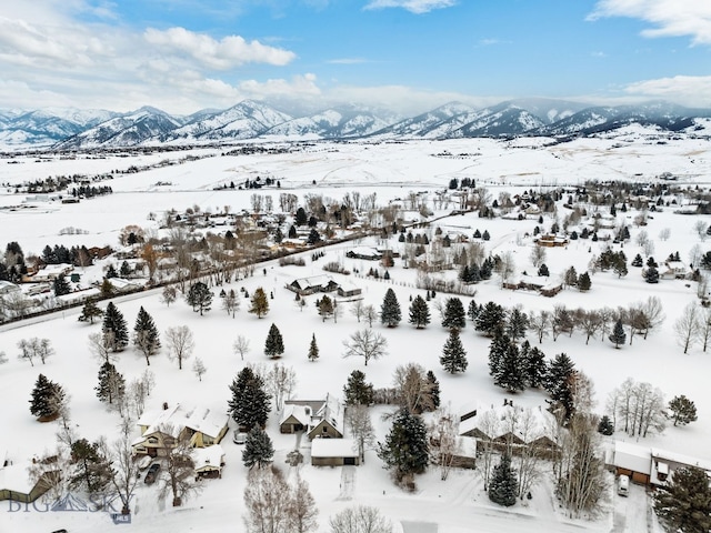 9 Park Plaza Rd, Bozeman, MT 59715 - snowy aerial view featuring a mountain view