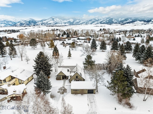 9 Park Plaza Rd, Bozeman, MT 59715 - snowy aerial view featuring a mountain view