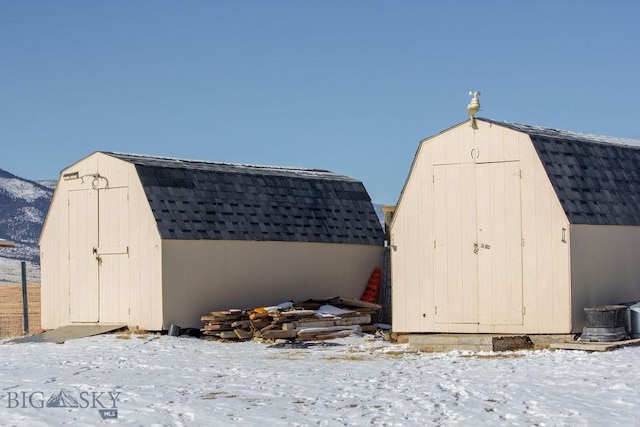 view of snow covered structure