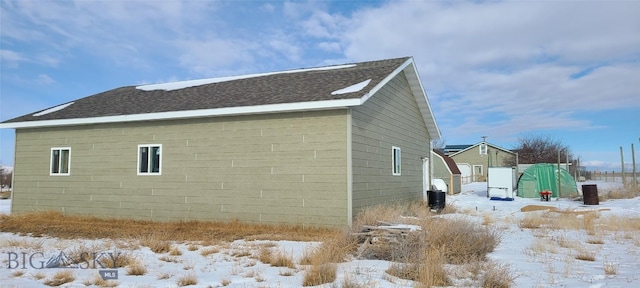 view of snowy exterior