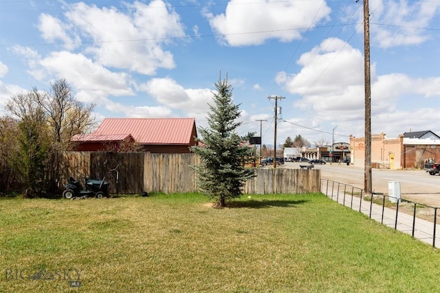 view of yard with fence