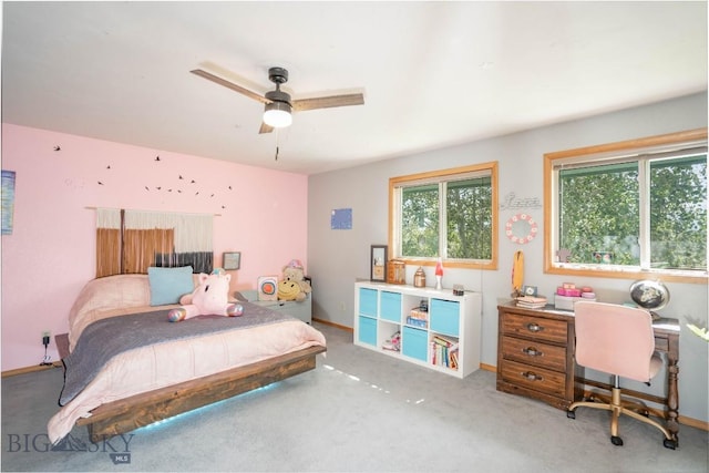 7 Hardy, Ennis, MT 59729 - bedroom with an office area, carpet, baseboards, and a ceiling fan