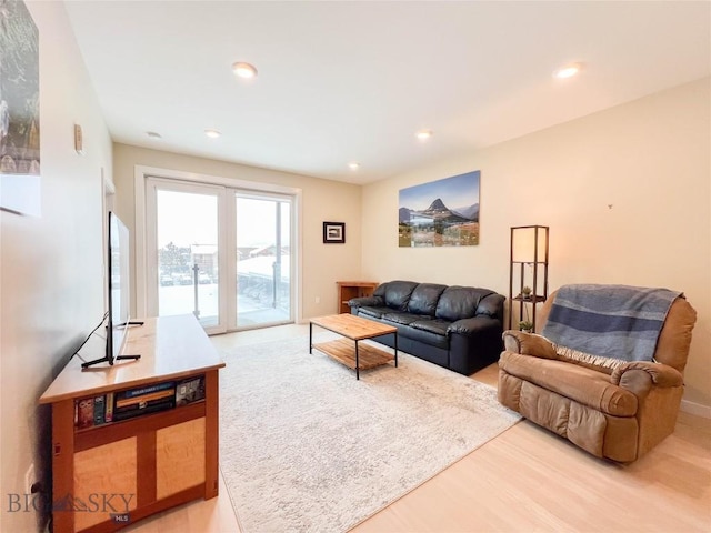 living room featuring light hardwood / wood-style floors