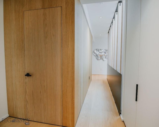 hall featuring light hardwood / wood-style floors