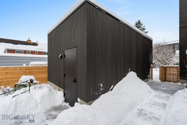 view of snow covered structure