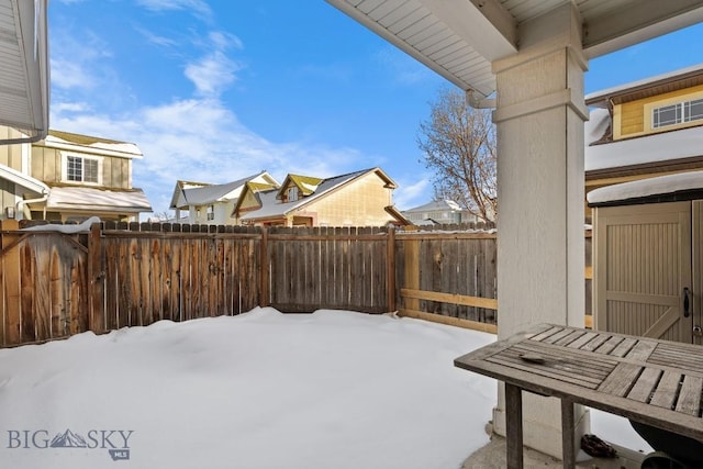 view of snowy yard