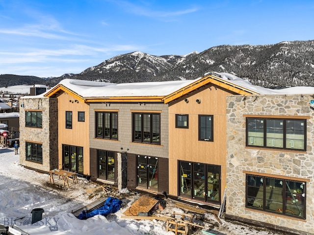 exterior space with a mountain view