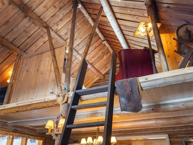 107 Dry Creek Trl, Ennis, MT 59729 - staircase with wood ceiling