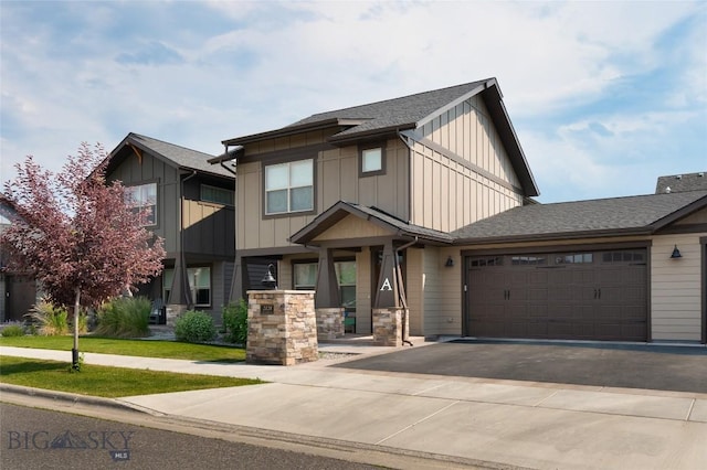 view of front of home with a garage