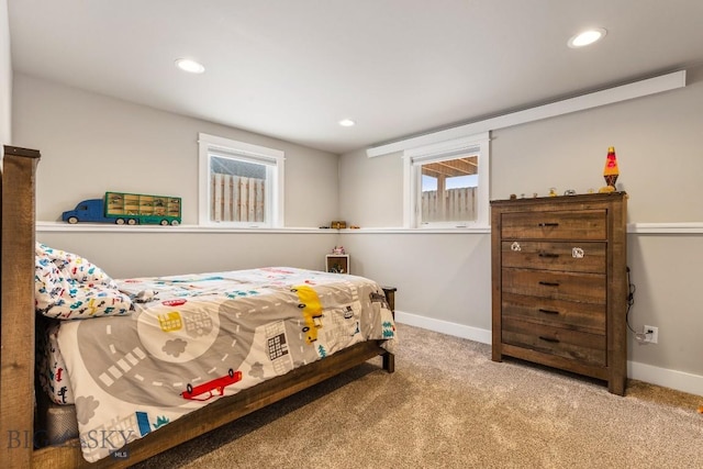 view of carpeted bedroom