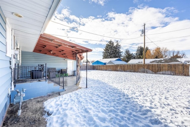 view of snowy yard