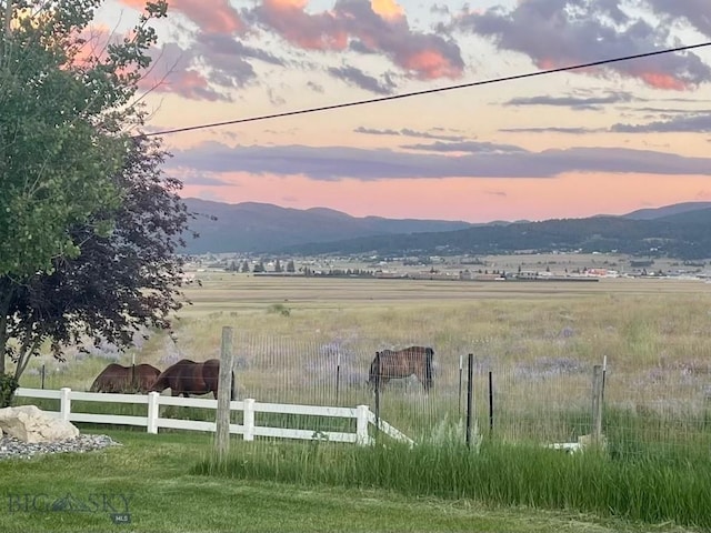 property view of mountains with a rural view