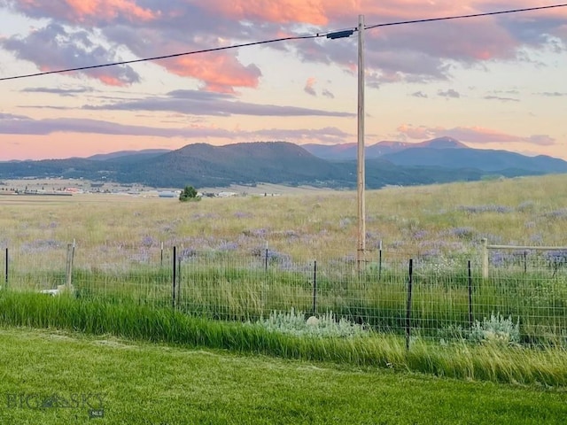 property view of mountains with a rural view