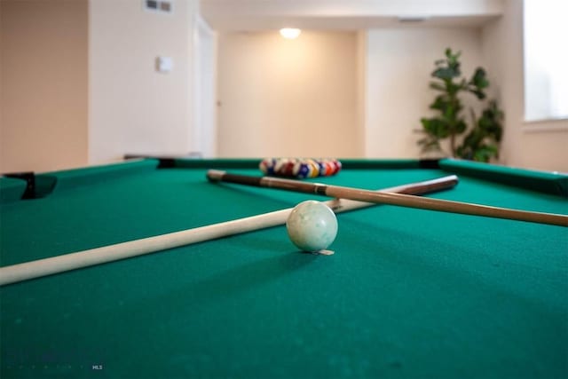 recreation room with billiards