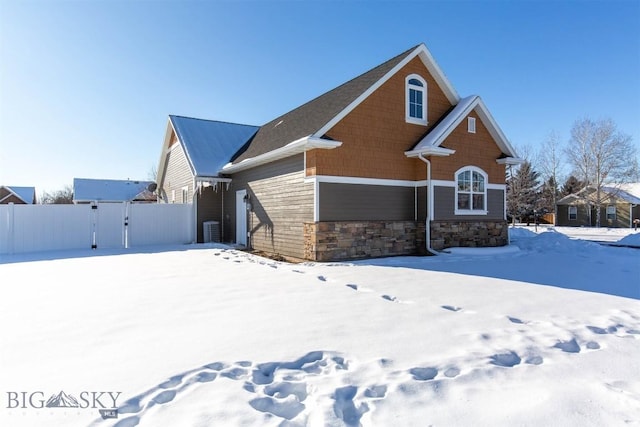 view of front of home featuring central AC