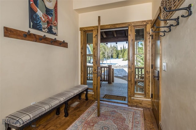 entryway featuring dark hardwood / wood-style floors