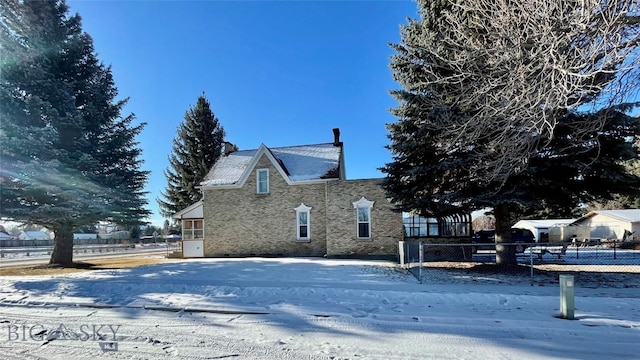 view of snowy exterior