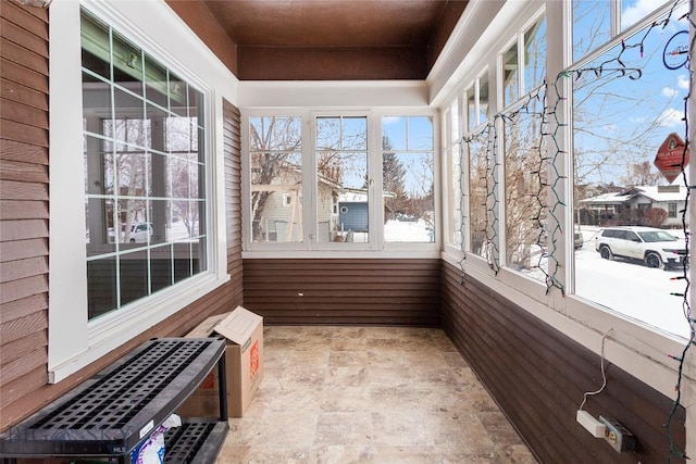 view of unfurnished sunroom