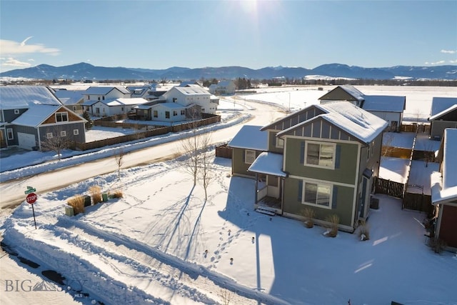 exterior space with a mountain view