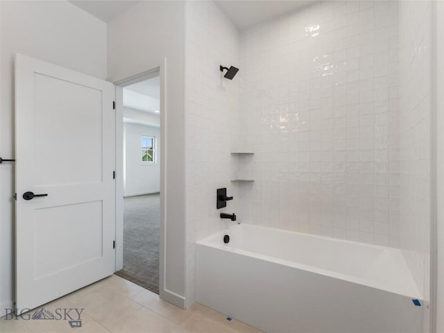 bathroom featuring tile patterned floors and tub / shower combination