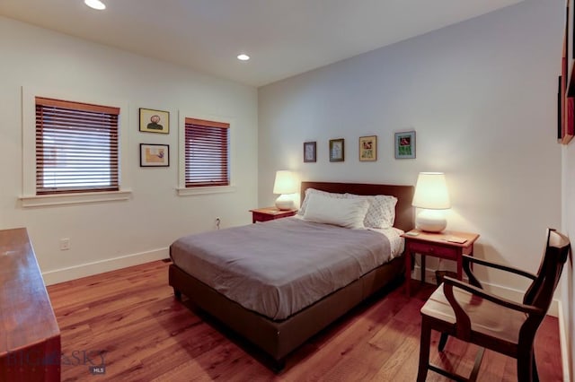 bedroom featuring wood-type flooring