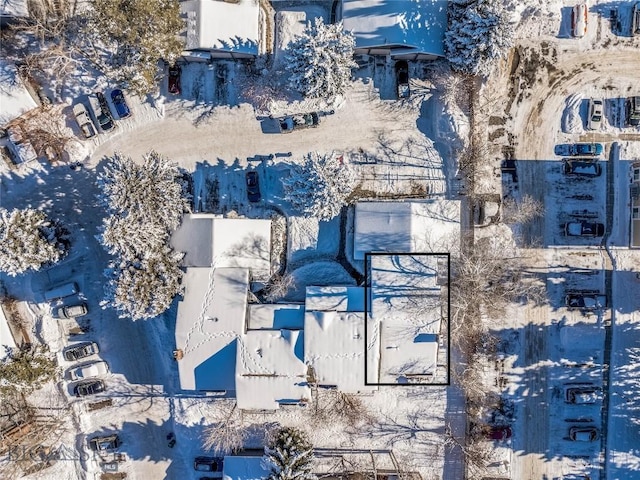 view of snowy aerial view