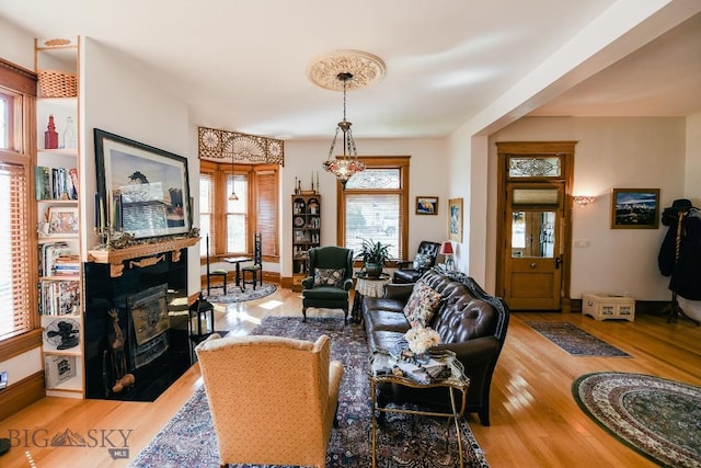 living room featuring light hardwood / wood-style flooring