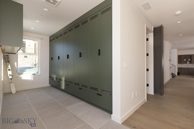 hall featuring light hardwood / wood-style floors