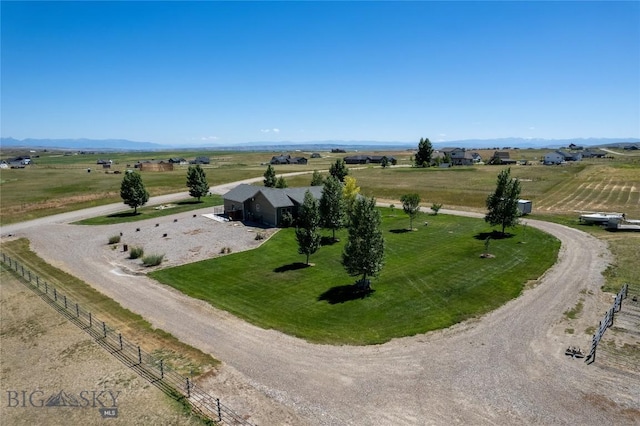 bird's eye view with a rural view