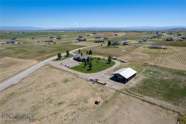 bird's eye view with a rural view