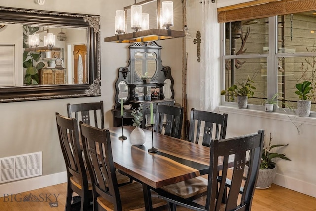 dining room featuring light hardwood / wood-style flooring