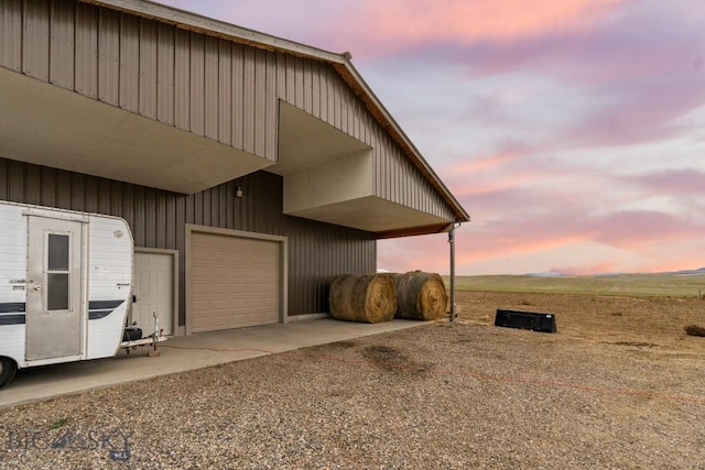 view of property exterior at dusk