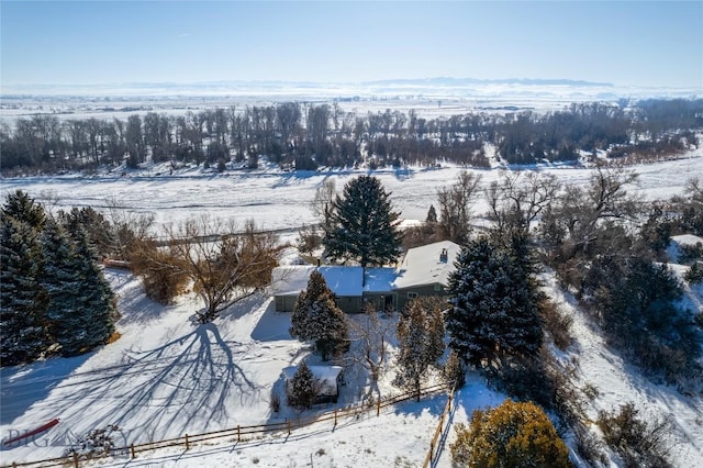 view of snowy aerial view