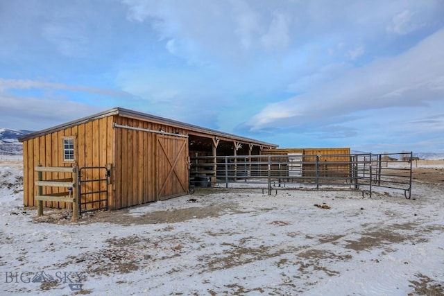 view of snow covered structure