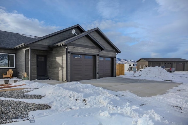 view of front of home with a garage