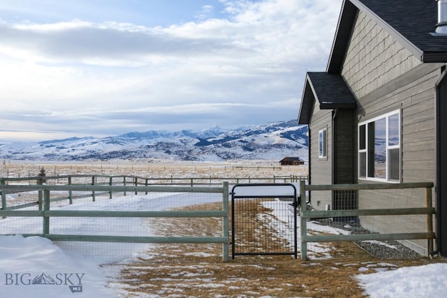 exterior space featuring a mountain view