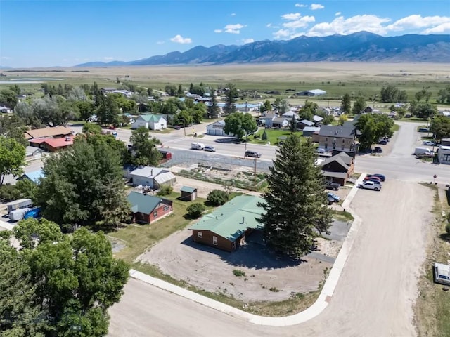 drone / aerial view with a mountain view