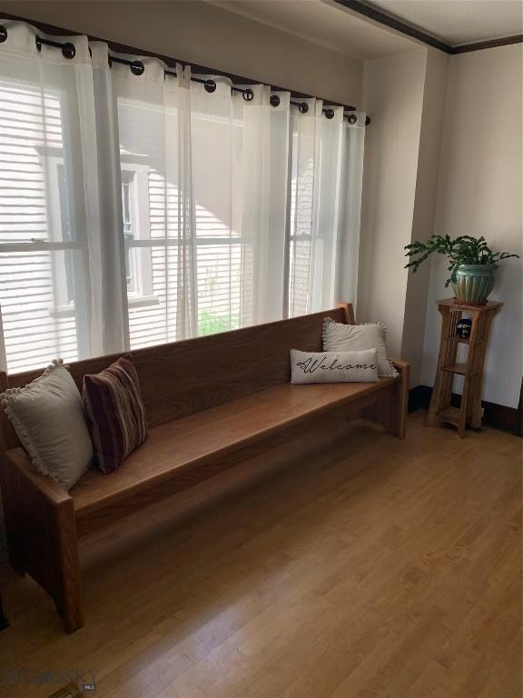 living area featuring wood-type flooring