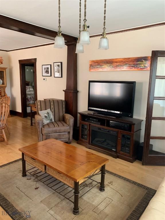 living room featuring hardwood / wood-style floors