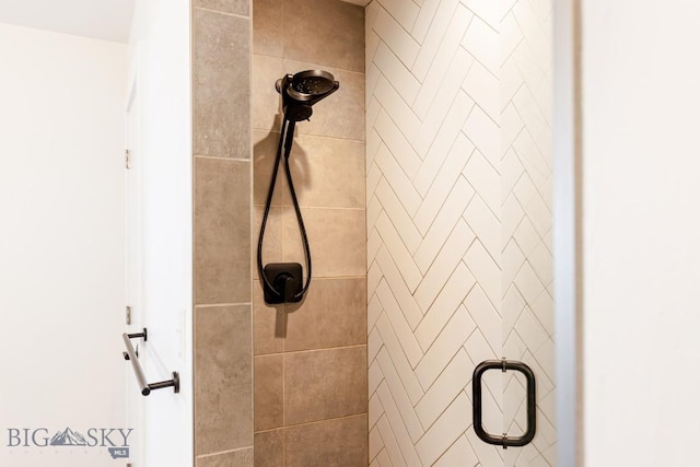 details with tiled shower