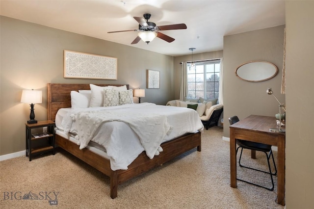 20 Talon Way Unit D, Bozeman, MT 59718 - bedroom featuring light colored carpet, baseboards, and ceiling fan