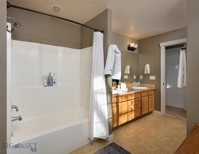 20 Talon Way Unit D, Bozeman, MT 59718 - bathroom with shower / bath combination with curtain and double vanity