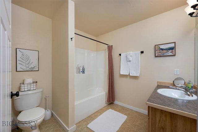 20 Talon Way Unit D, Bozeman, MT 59718 - full bath with vanity, baseboards, toilet, shower / tub combo, and tile patterned flooring