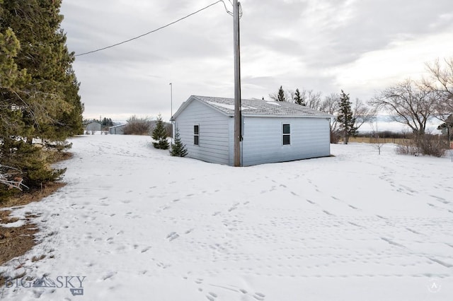 view of snowy exterior