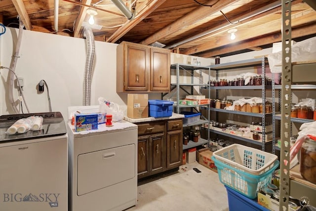 interior space featuring separate washer and dryer